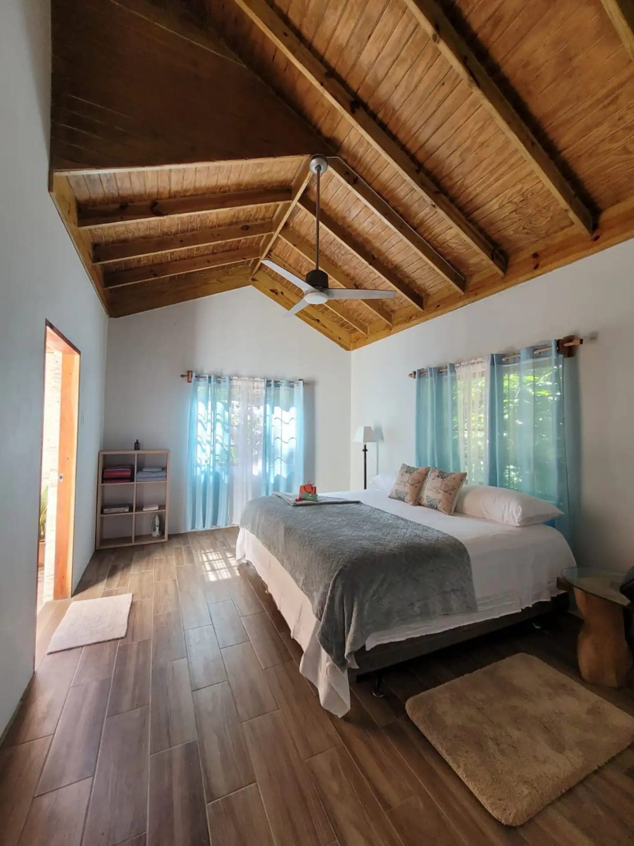 Vaulted timber bedroom